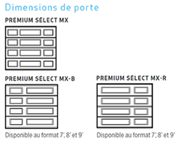 Dimensions porte de garage Premium Slect MX